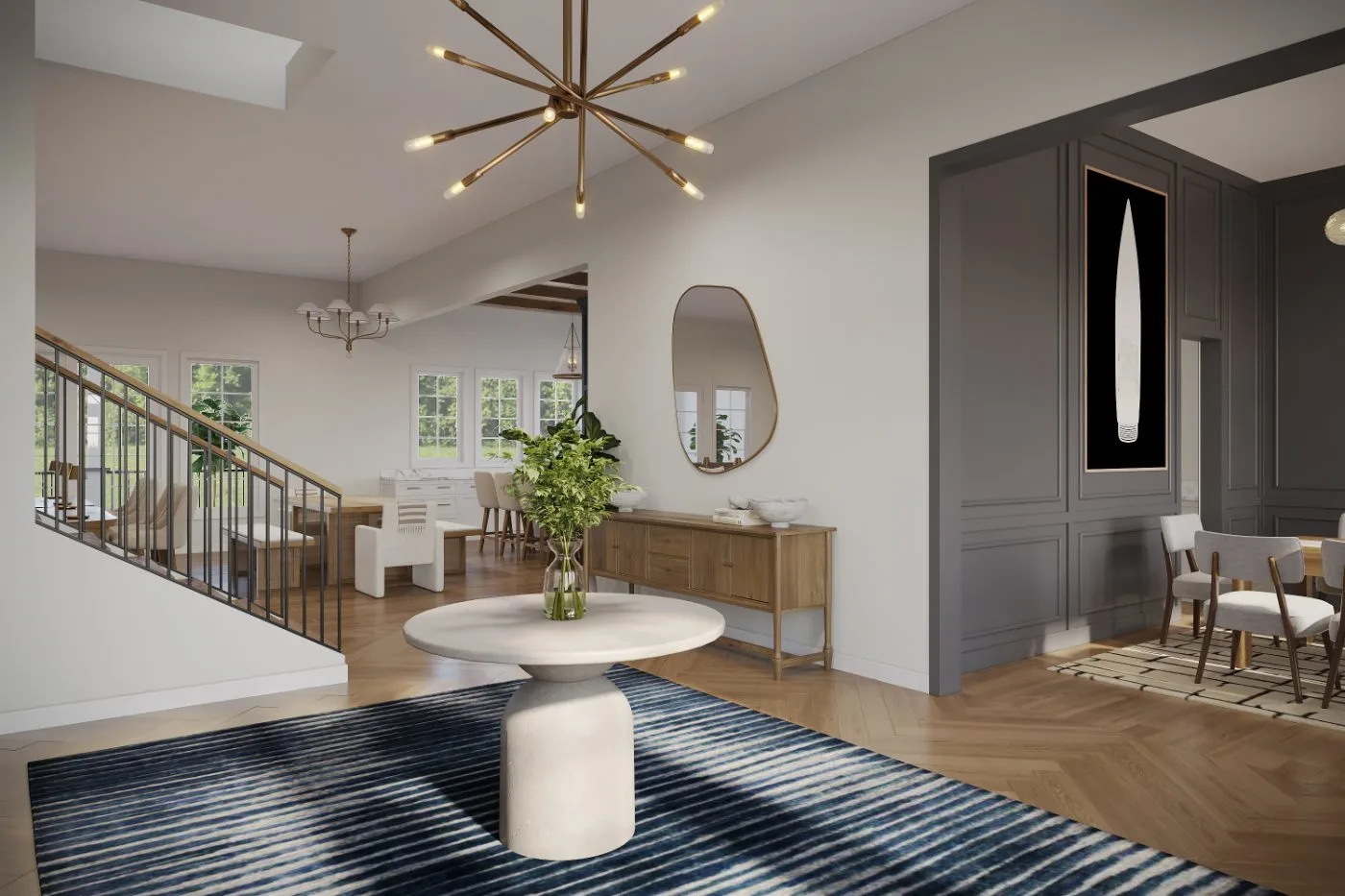 Atlanta Region Lakefront grand foyer — Reverie3D