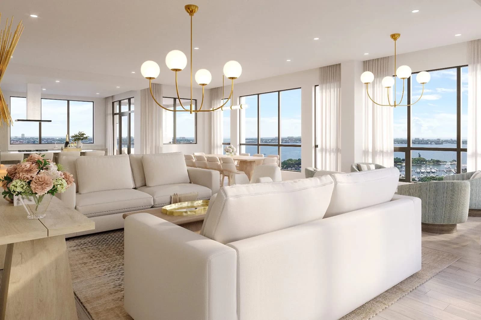 The DeMarcay living room city view — Reverie3D Sarasota