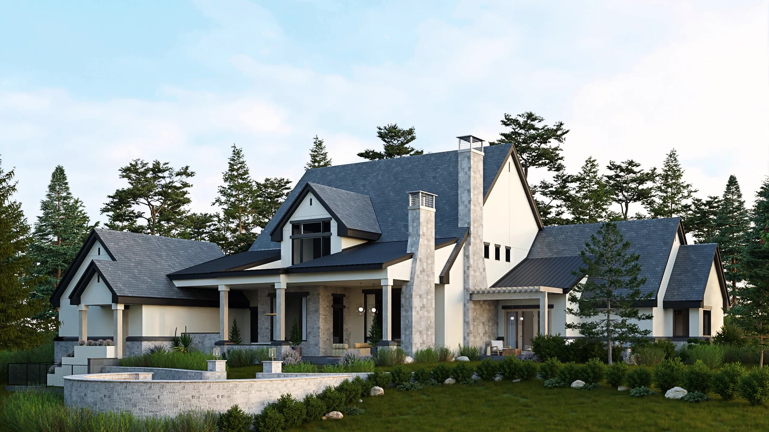 Montreux I Residence front elevation — Reverie3D, Reno