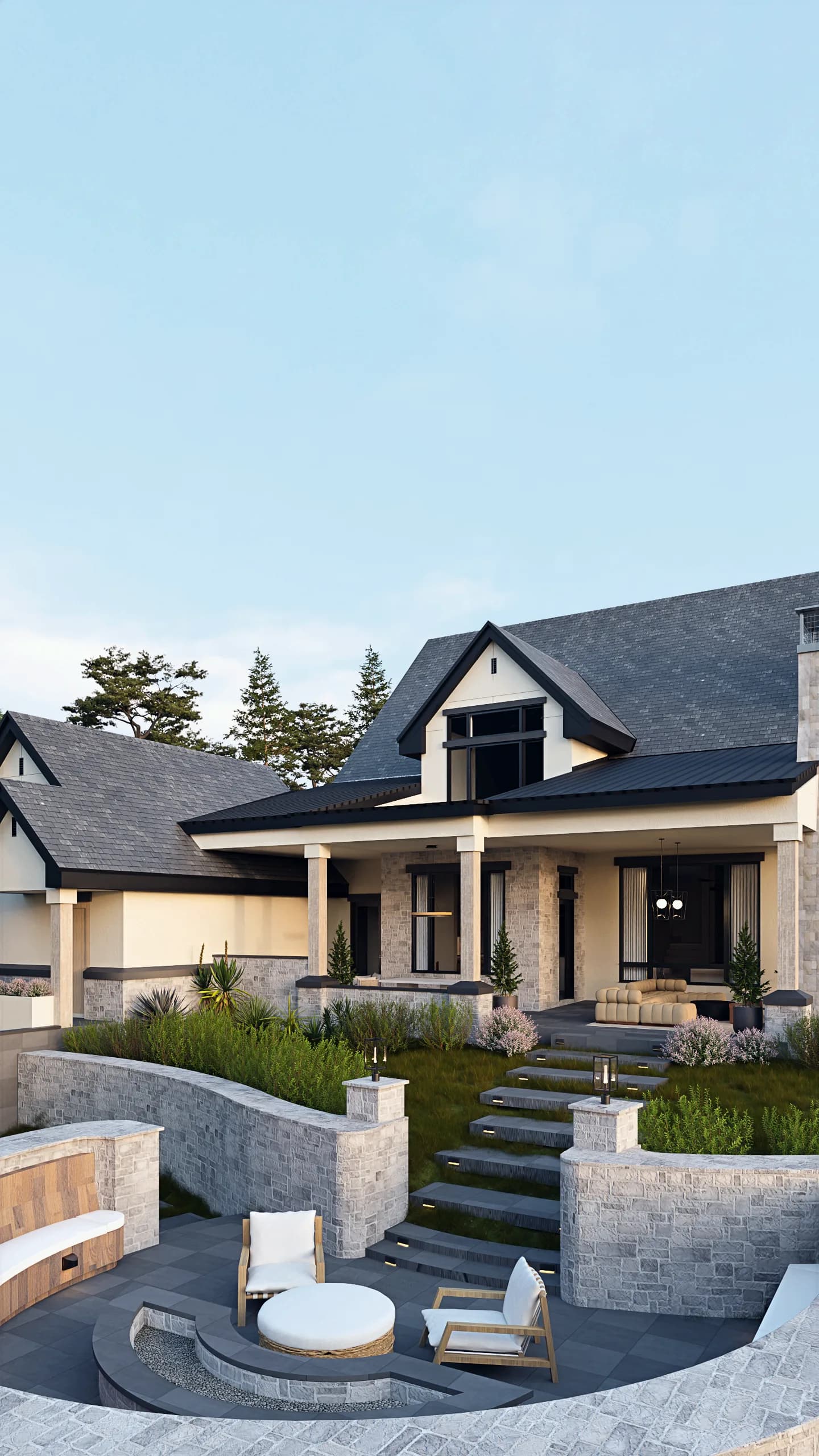Montreux I Residence rear terrace — Reverie3D, Reno