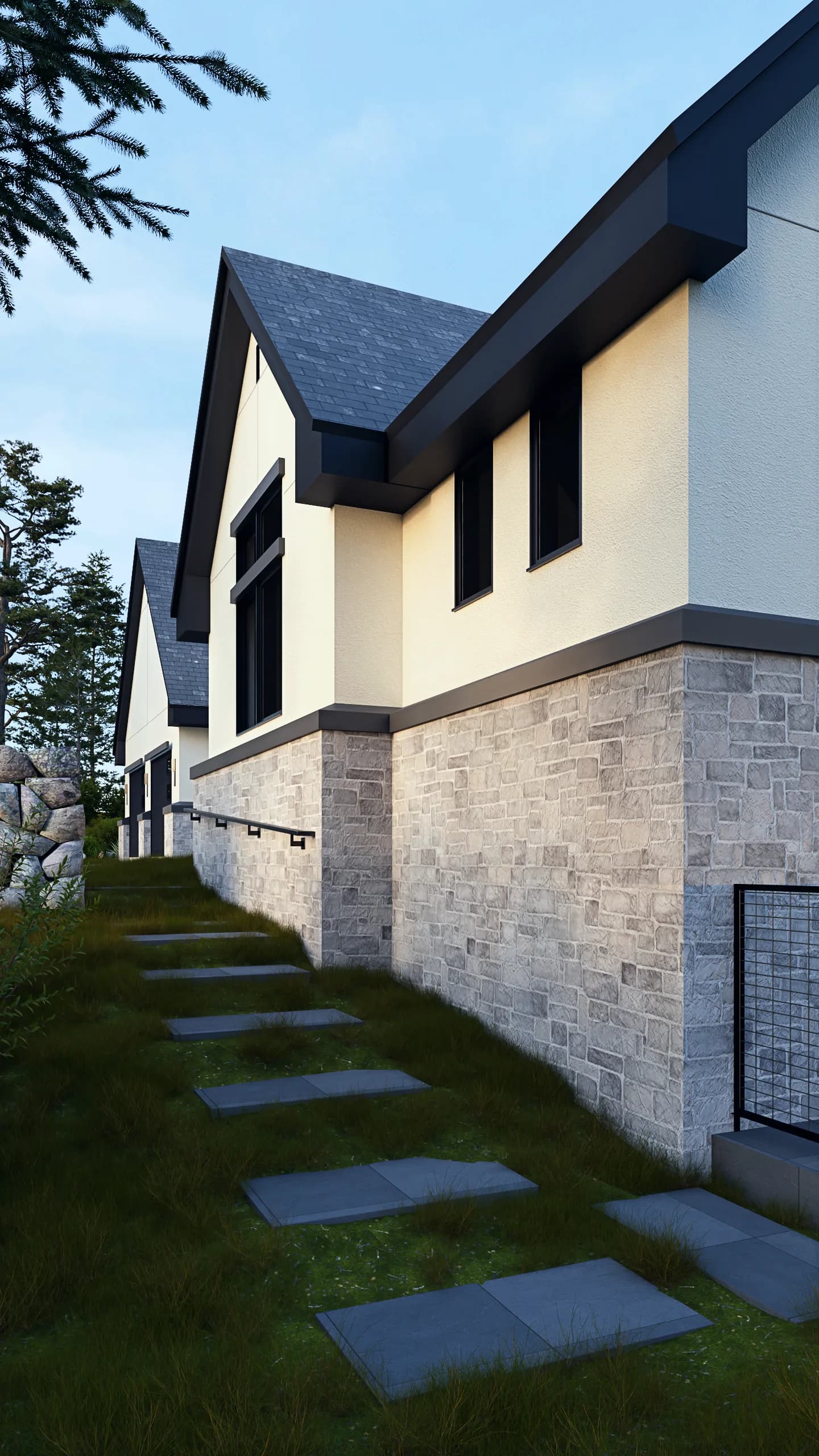 Montreux I Residence driveway — Reverie3D, Reno