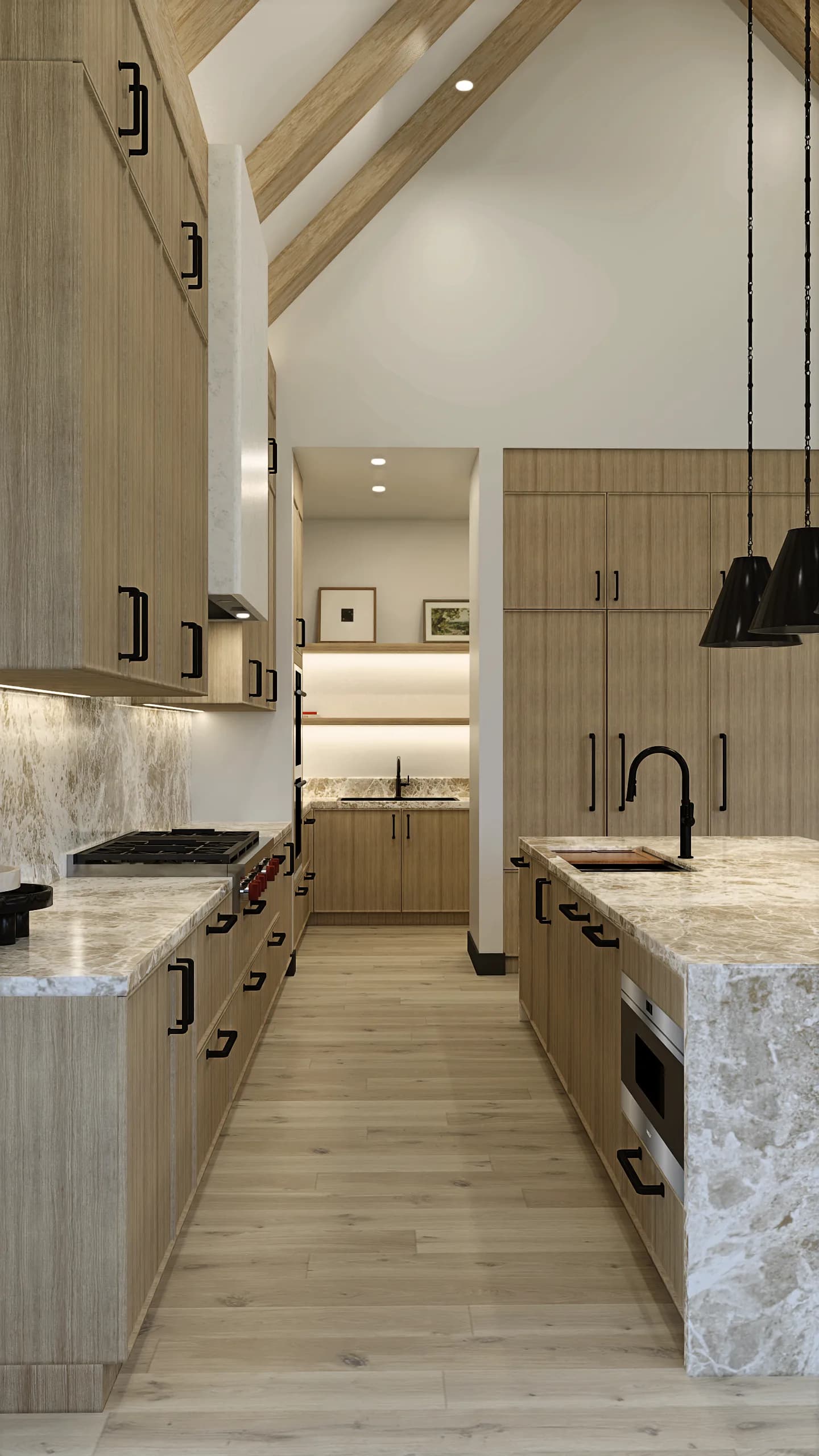 Montreux II Residence kitchen and scullery — Reverie3D, Reno