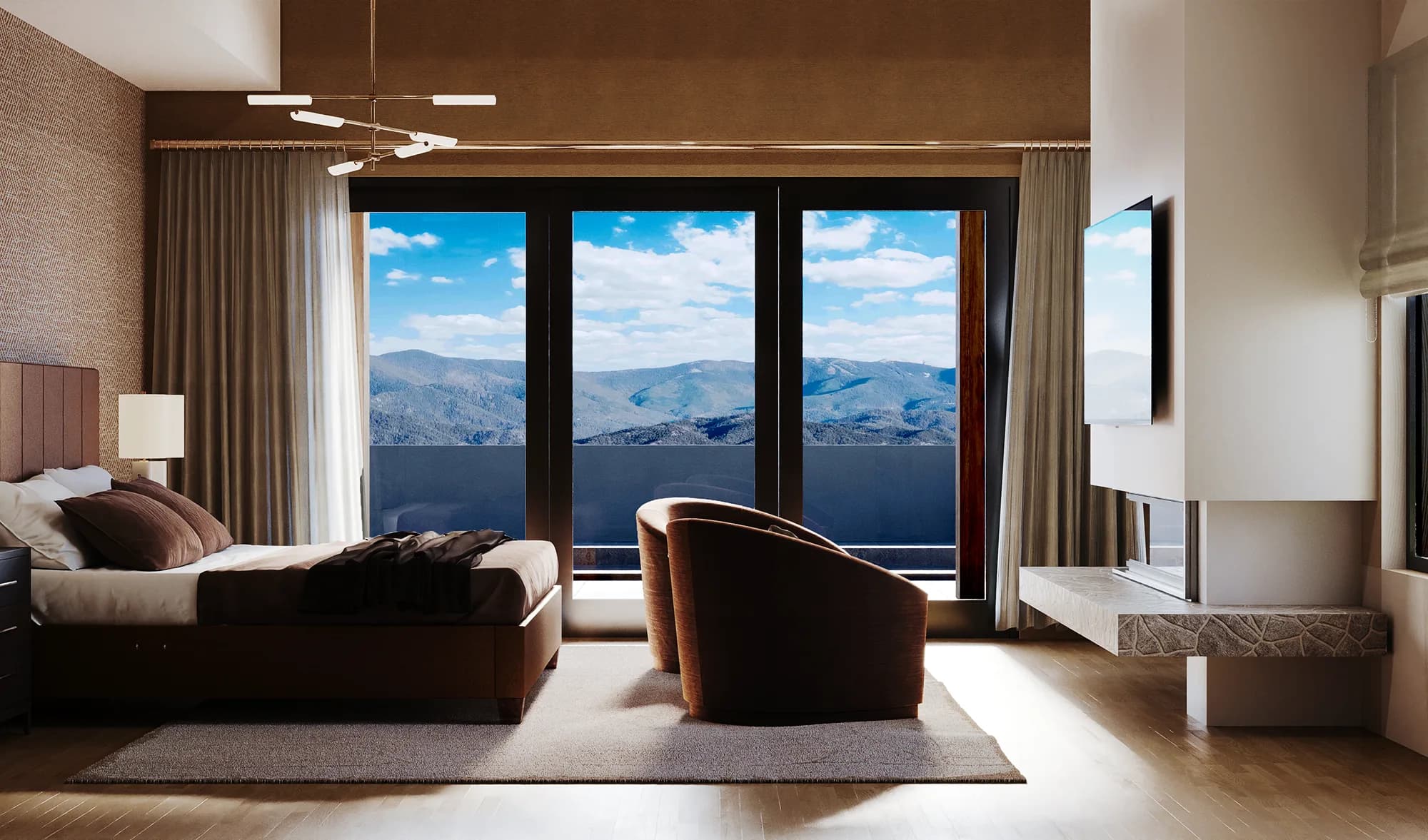 Monte Sereno Residence bedroom suite — Reverie3D Santa Fe