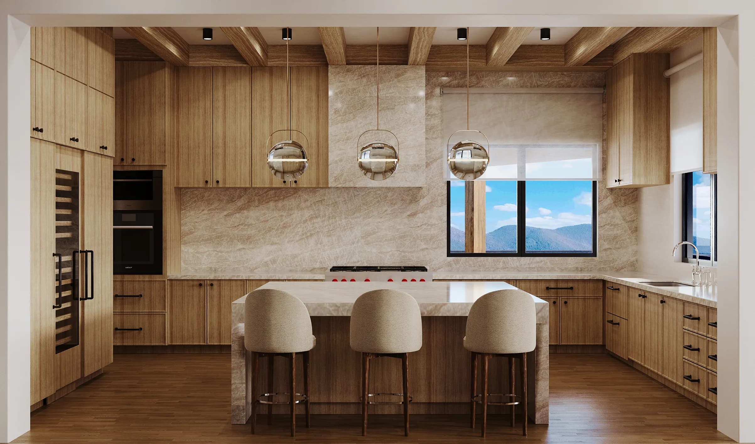Monte Sereno Residence kitchen — Reverie3D Santa Fe
