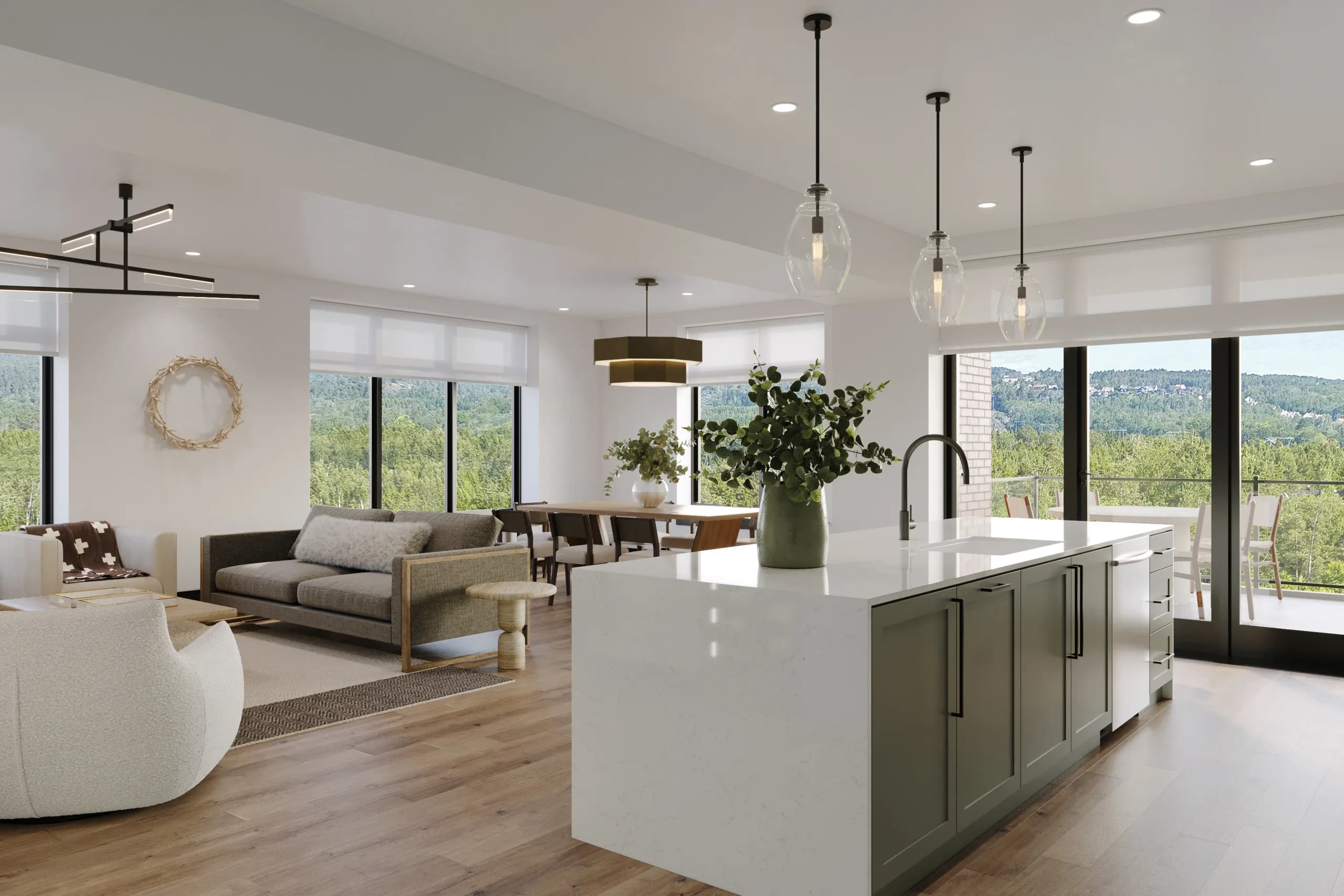 The Henry — Bridger Collection living and kitchen — Reverie3D Bozeman