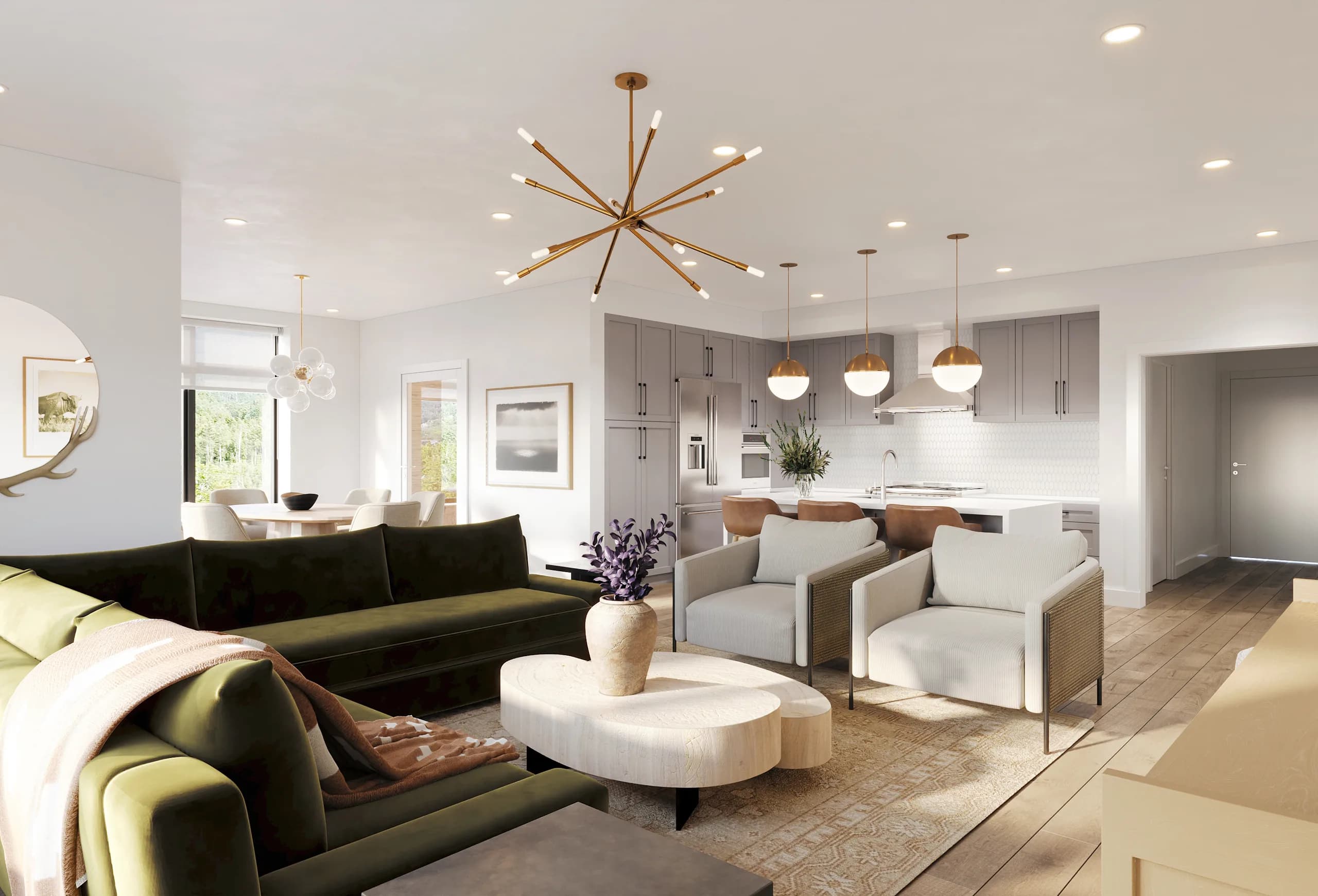 The Henry — Madison Collection living and kitchen — Reverie3D Bozeman