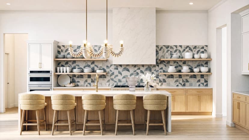 Salt & Sky collection kitchen — Daltile × Reverie3D