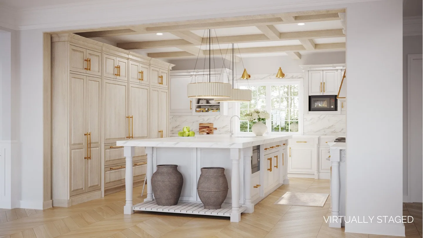 Reverie3D-designed gold kitchen for a luxury second home — turnkey and ready on arrival